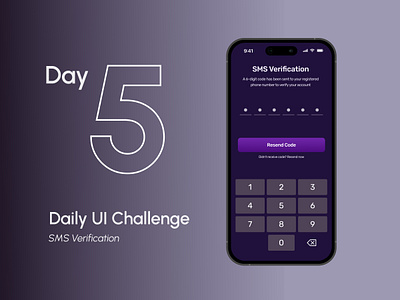 Daily UI Challenge 5 mobile sms verification ui