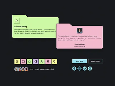 UI Elements, Colors, & Typography (Scholarly) ai concept design dailyui e learning education figma figma design figma template free free template landing page template typography ui ui cards ui design ui elements user interface design website website design