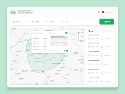 District Mapping creativity dashboard figma graphic design green map map dashboard map view minimal saas ui uidesign uxdesign