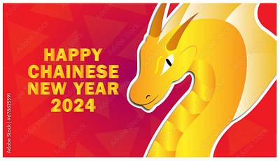 Chainese new year 2024 template banner yellow dragon zodiac 2024 dragon 2024 happy new year dragon 2024