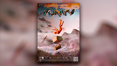 Yunyy magazine cover design 3d cover design illustration magazine poster render