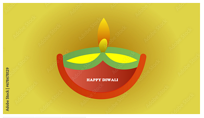 diya lamp light vector illustration on yellow background 2025 damodar lord happy dewali kali puja
