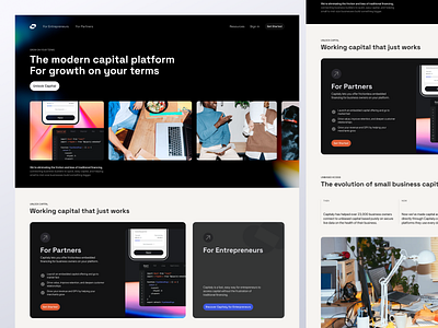 Capitaly web concept branding business capitaly dark mode finance web landing logo modern ui design uiux uiuxdesign web web concept web ui