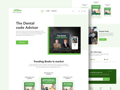 Booster dental figma grid landing page minimal simple uidesign uxdesign web design website