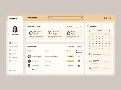 Dashboard for the student create account dashboard design site site design ui ui design ux