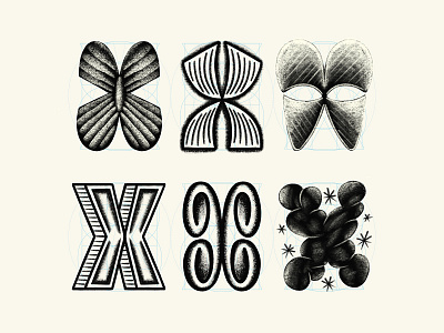 ✴ Six letters — X ✴ art drawing illustration letter lettering