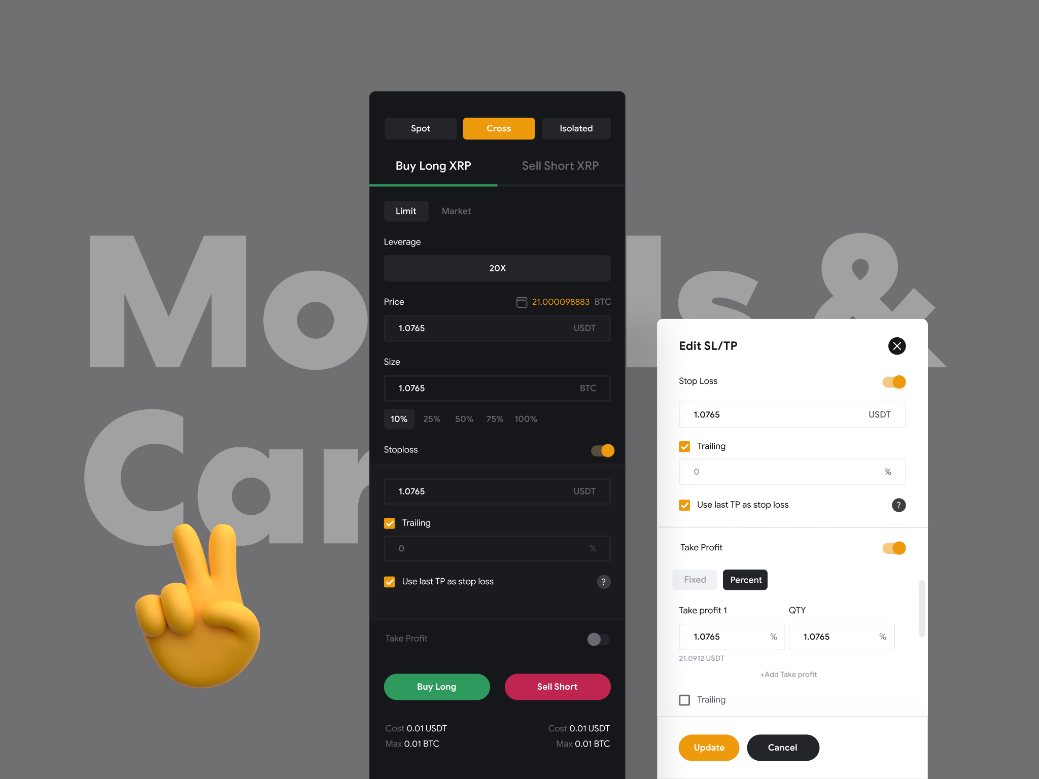 Modals & cards - Trading bot UI analytics edit minimal minimalistic modal popup product design review trading trading ui ui ui design user interface ux design