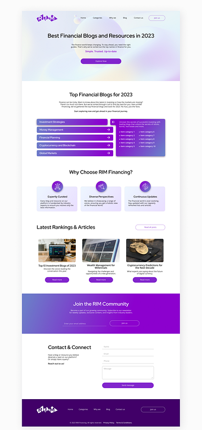 Best Financial Blogs and Resources in 2023 adaptive design design figma figma expert high fidelity design landing page ui ux uxui web design web site