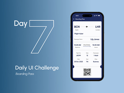 Daily UI Challenge 7 boarding pass mobile ui