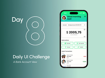 Daily UI Challenge/Bank account bank account mobile ui