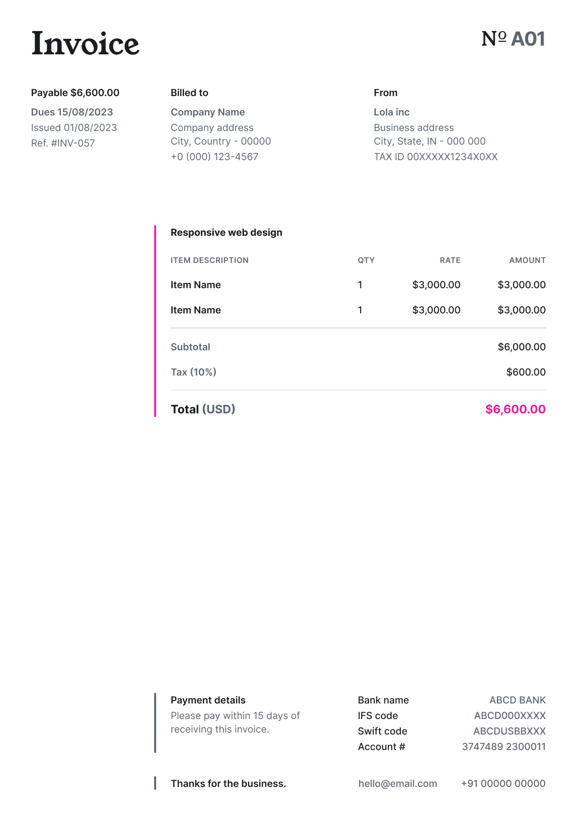 Invoice Design by Emmanuel Ben on Dribbble