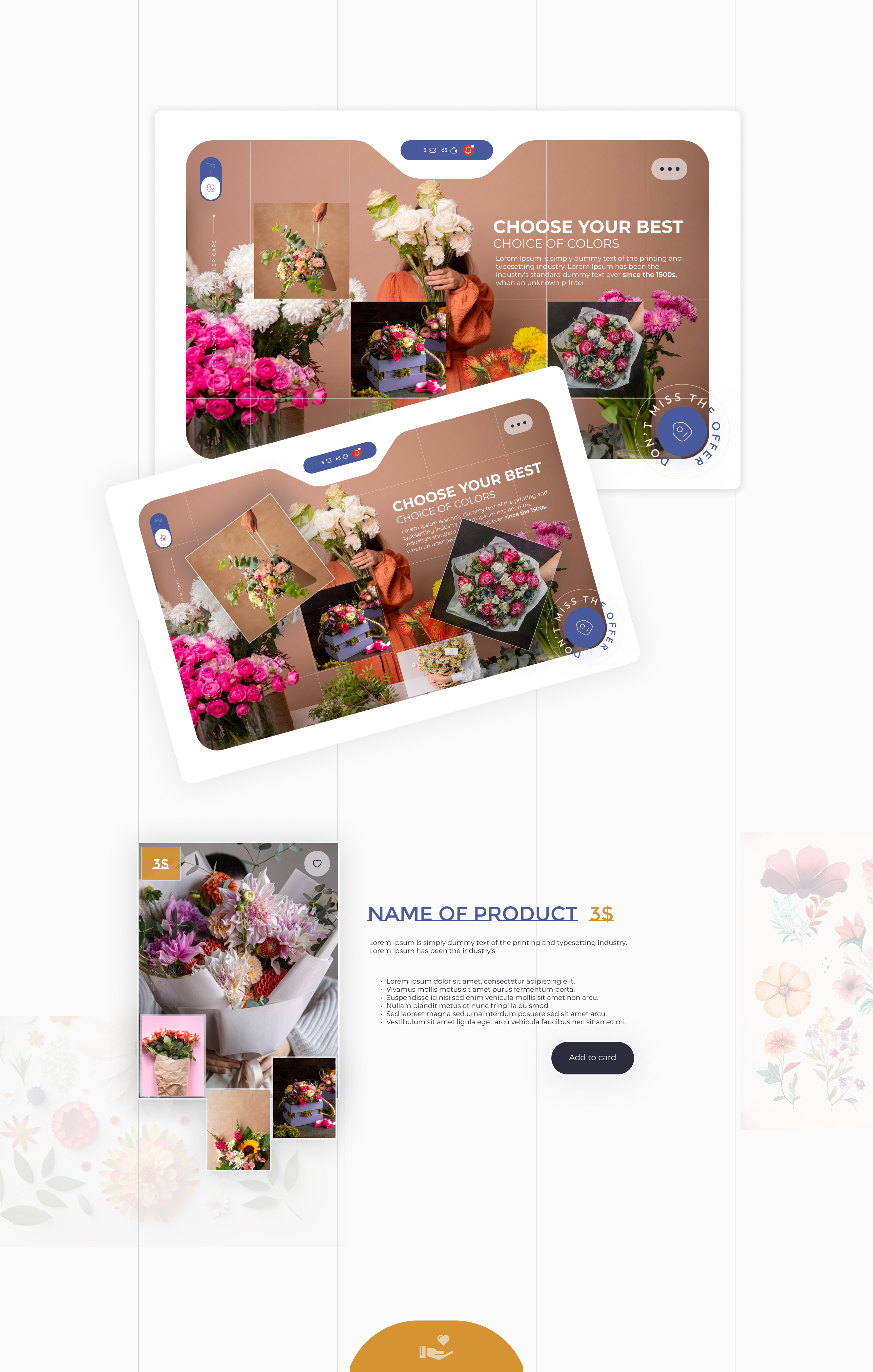 Flowers amazing e-commerce shop graphic design ui