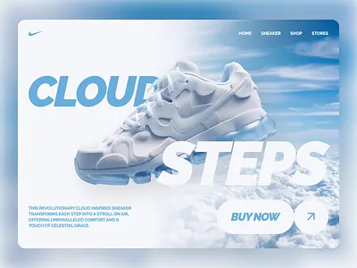 Nike Sneaker Apparel Shoe Website Landing Page Inspiration above the fold apparel design landing minimal nike shoe sneaker ui ux website