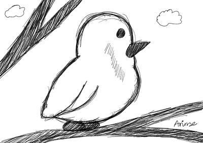 Bird Perching art artist artwork cartoon doodle drawing illustration sketch
