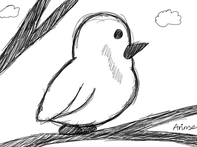 Bird Perching art artist artwork cartoon doodle drawing illustration sketch