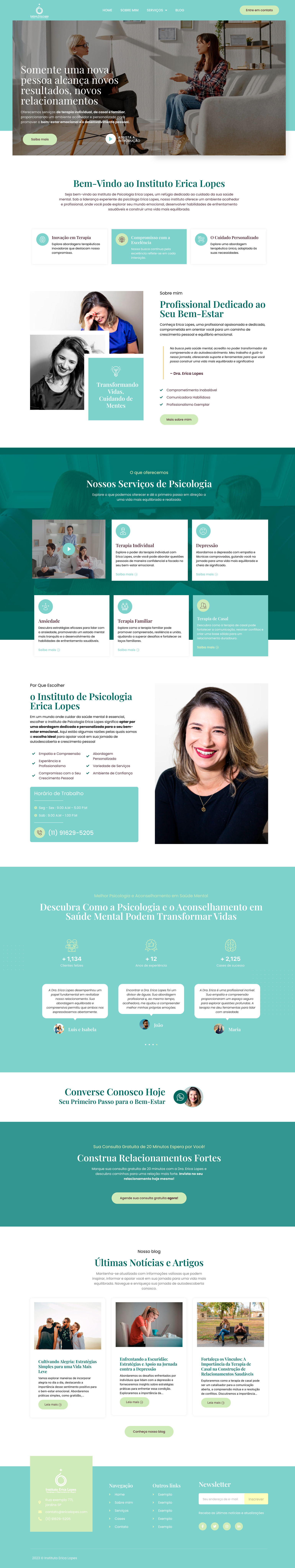 Psychologist's website | Erica Lopes design elementor psychologists ui web design web design wordpress website website elementor website wordpress websitepsychologists wordpress