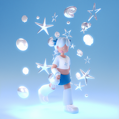 Blue fashion 3d 3dillustration blender illustration