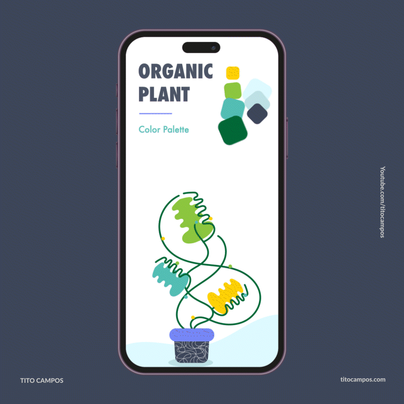 Organic Plant App - UI after effects animation animation design app color palette colors graphic design interactive motion graphics multimedia screen smooth typography ui ui animation ux