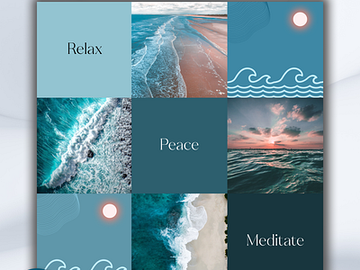 Instagram feed - Relax bianka calm design feed graphic design instagram media meditate ocean peace post relax sea slovakia social socialmedia sun ui wave