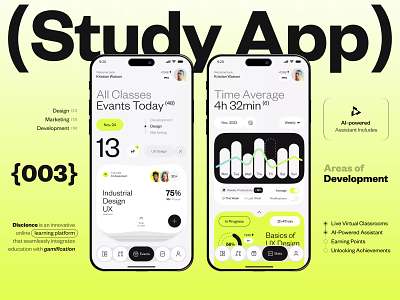 Study App - education app platform ai app assistent courses education future innovation note platform ui ux web design