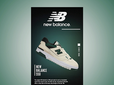 New Balance Poster Design adobe illustrator canva design digital art digital design figma graphic design interface new balance poster poster design print print design shoe vintage vintage design vintage poster