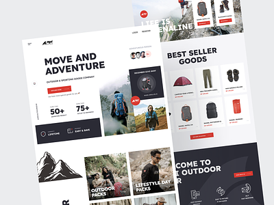 Arei Website Redesign adventure agency arei branding camping ecommerce goods landing online outdoor page redesign revamp shop ui website