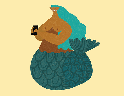 Mermaid Selfie design illustration vector