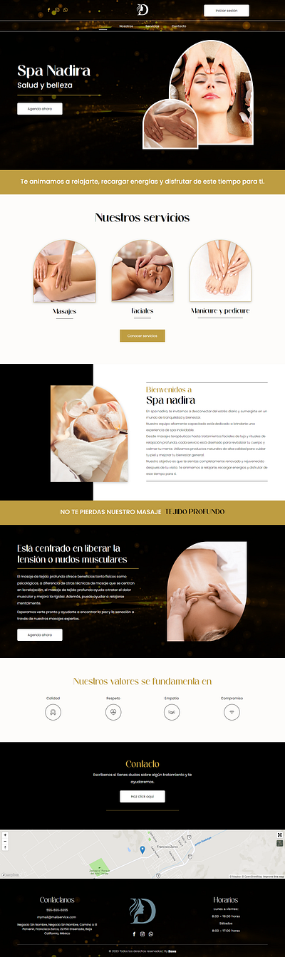 One Page - Spa beauty bienestar spa web desing