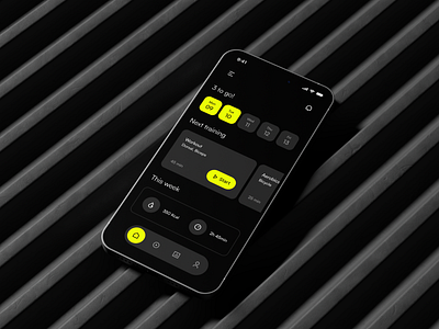 Gym App academia app black dark design gym health interface layout play sport start strong ui ux