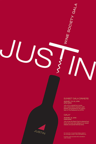 JUSTIN Wines branding graphic design