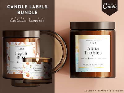 Candle Label Template - Canva candle candle label candle template canva template creative design editable template template