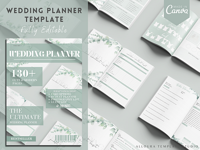 Wedding Planner Template - Editable with CANVA brochure canva template creative design editable template magazine template wedding planner wedding template