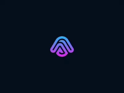 A - Minimal logo icon a ascent azure bold creative digital dynamic edge elegance flowing gradient logo minimal modern simple smooth soft symmetrical tech trendy