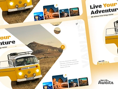 🚐 Van Life Exploration: Luxury on the Road 🌍✨: Website UIUX adventure adventure website app design clean creative daily ui landing page landing page design modern design nov 2023 ui uiux user interface vanlife web website design website ui website ux