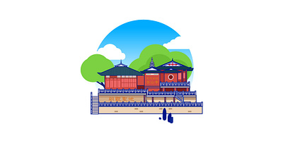 Jinshan temple china fuzhou graphic design illustration