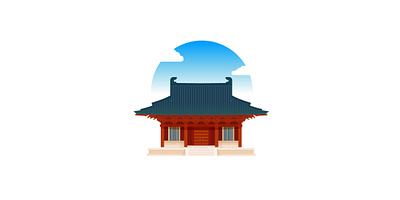 Hualin temple china fuzhou graphic design illustration