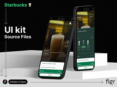 Starbucks Mobile UI (Recreated) branding coffee coffee app coffeeshop design ecommerce editable figma frappuccino free kit online coffee product rich coffee starbucks app template ui kit ui ux web design website