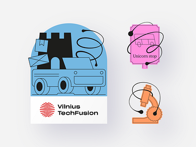 TechFusion - sticker illustrations 2d illustration sticker techfusion vector vilnius