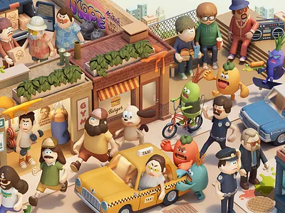 Rise Of The Mutants vol.1 3d c4d character cinema4d illustration isometric town