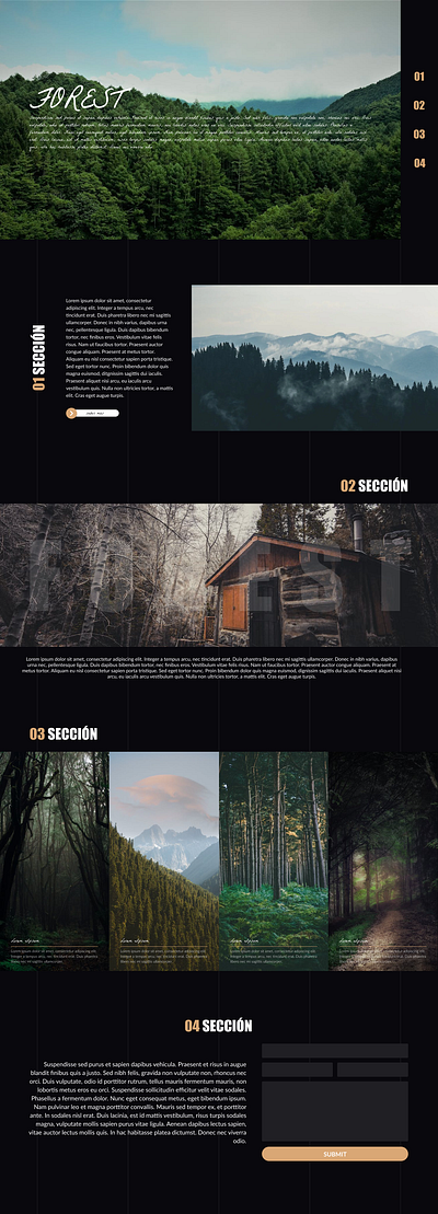 Diseño de Landing Page con Temática de Bosques design ui web