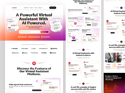 Landing Page Design for AI SaaS ai ai landing page ai website clean colorful gradient hire web designer hire web developer homepage landing landing page marketing page playful saas site web web design website