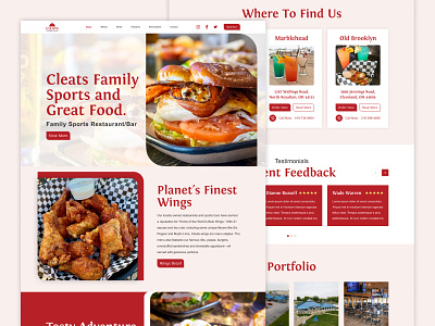 Family Sports Restaurant/Bar Home Page Design family sports food home homemade homepage interface landing page minimalistic page restaurant sports sports and food ui ux uxuidesign website design website designer website designers website designs wings