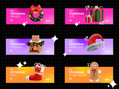 Christmas 3D Icons 3d 3d icons 3d modeling blender christmas christmas day happy new year illustration merry christmas