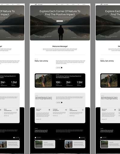 Photo Centric Personal Blog Landing Page agency blogging branding elegant minimalist personal blog typography ui website