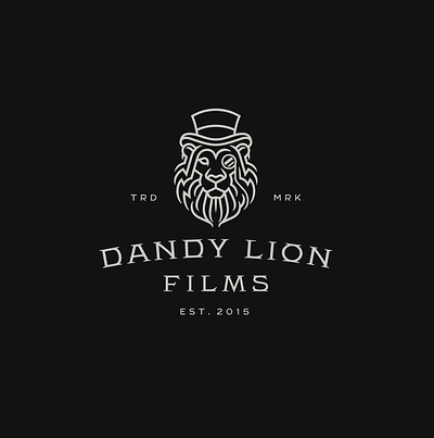 Dandy Lion Films - Logo Design bold logo branding clean logo design film films geometric line lineart lion logo logomark minimal minimal logo monoline pictogram