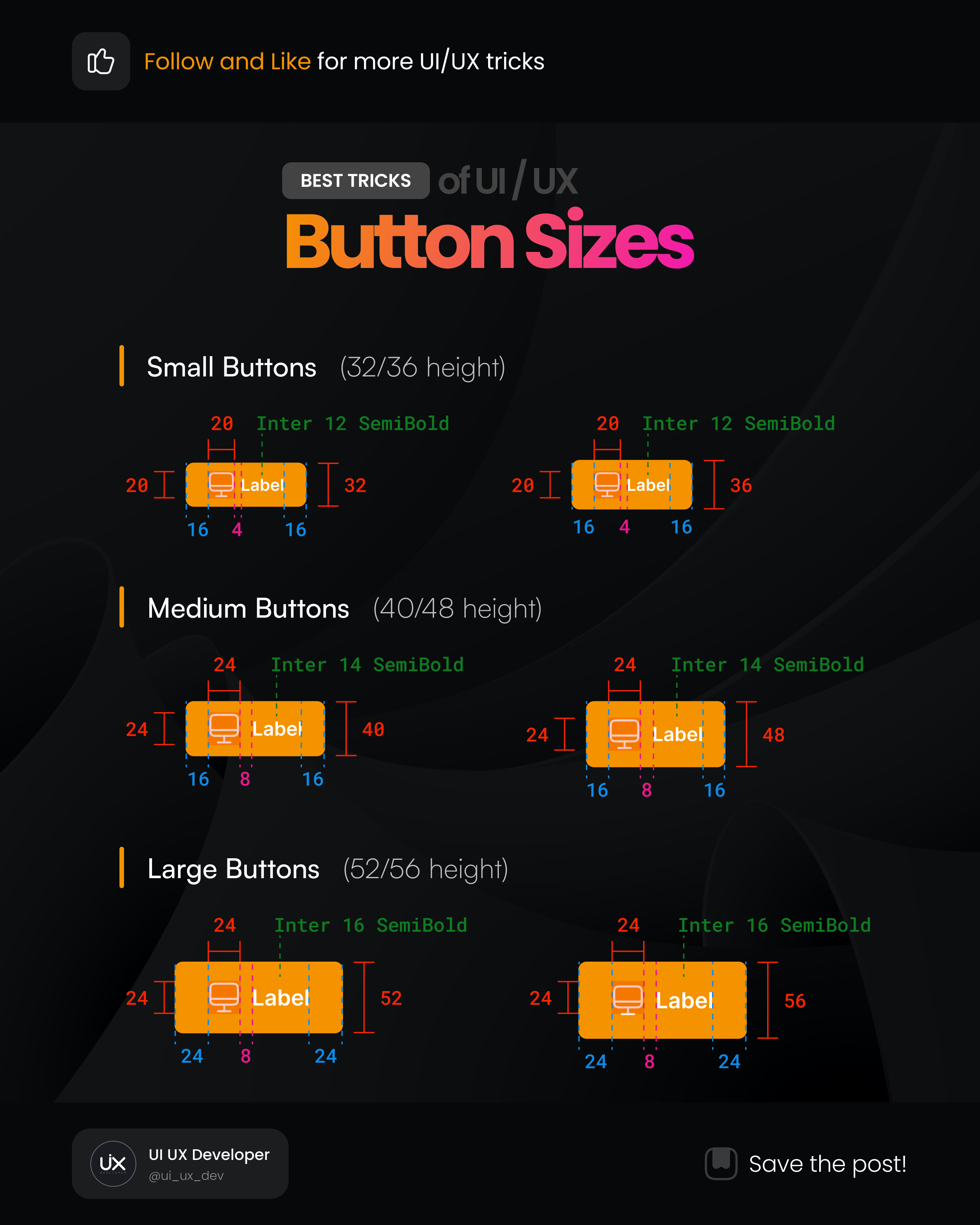 Button Sizes by UI UX Developer on Dribbble