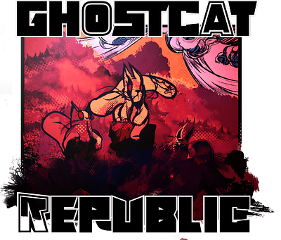 GHOSTCAT REPUBLIC - Red Moon bnanding brand cat cats ecology enviornment fantasy fantasy creatures fantasy illustration ghostcat republic ghostcats ghosts illustration magic supernatural