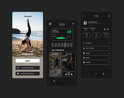 Transcend - Mobile App UI Concept graphic design ui