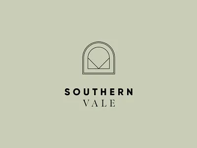 Southern Vale Logo albury wodonga arch beige branding builders construction graphic design green identity logo logo design southern vale valley window