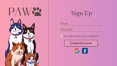 Paw - Signup form challenge 001 dailyui